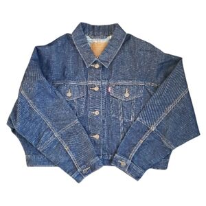 Levi's Denim Jacket Future Vintage  Trucker Cropped Boxy Dropped Shoulder Size L